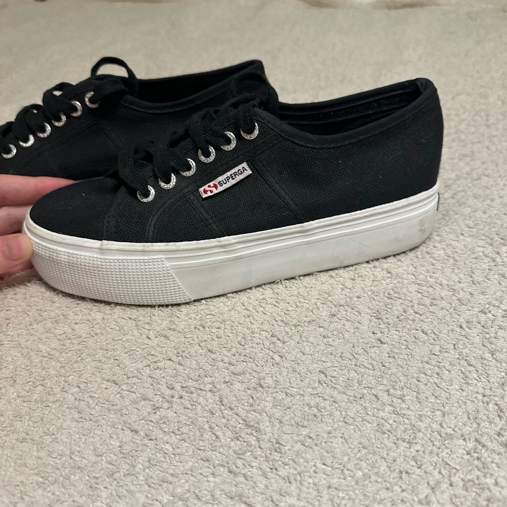 Superga Black and White Sneakers Versatile Comfort